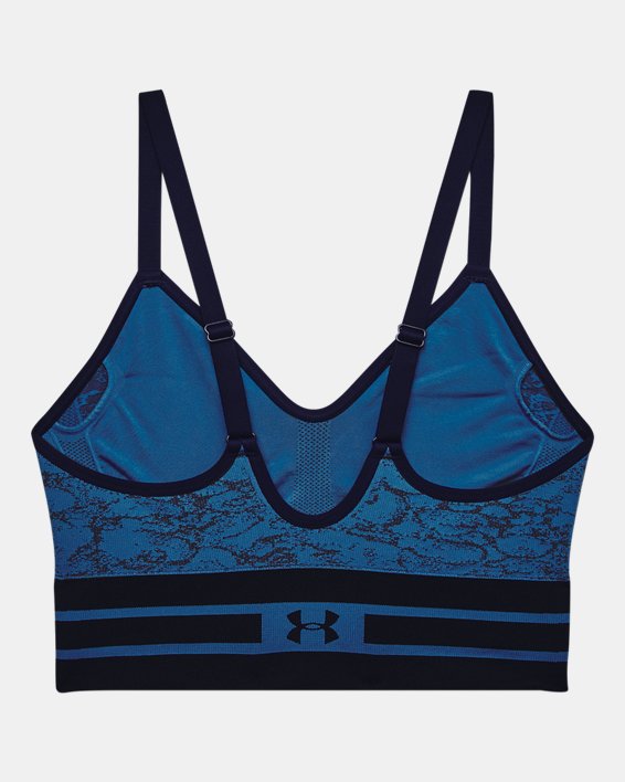 Women's UA Seamless Low Sports Bra, Blue, pdpMainDesktop image number 9